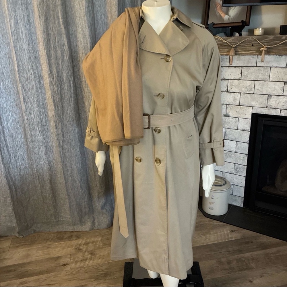 BURBERRYS NOVA CHECK DOUBLE BREASTED TRENCH COAT W/ WOOL LINING (14XX-LONG)